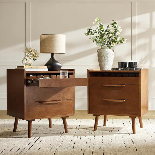 Drawer end table with charge - 2-drawer,