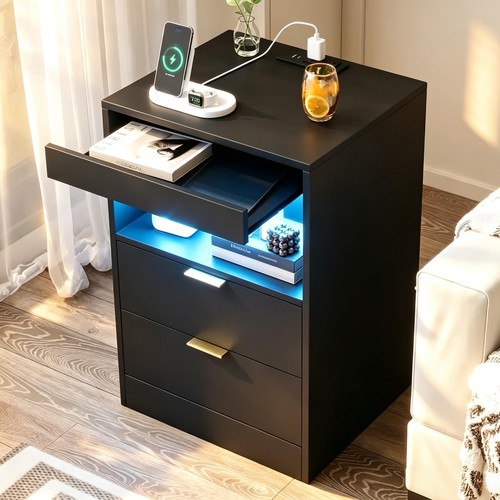 Led nightstand with - led,